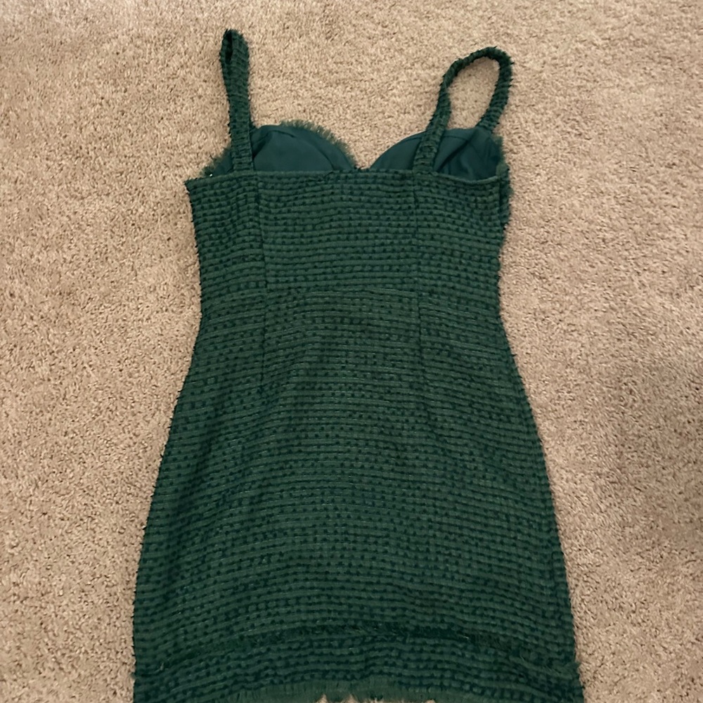 Elegant Green Textured Mini Dress